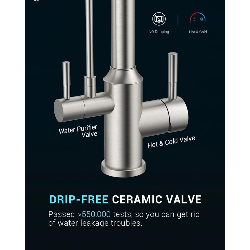 APPASO Kitchen Faucet with Water Filter, CUPC Certified Water Hose,