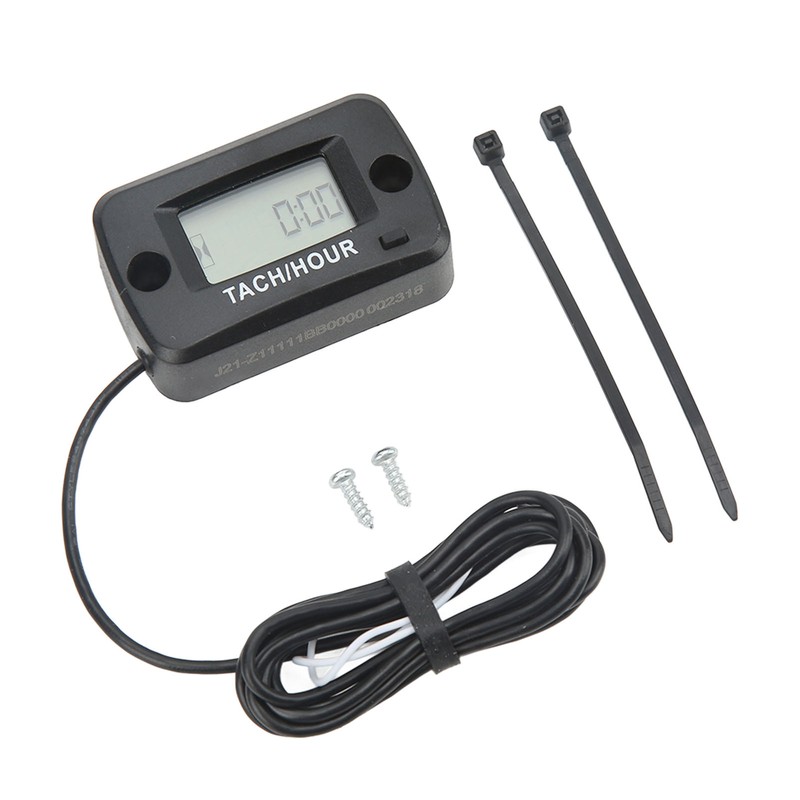 Digital Tach Hour Gauge LCD Display IP68 Waterproof 0‑999999H 0‑30000RPM