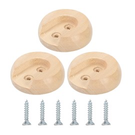 sourcing map 12Pcs Wooden Closet Rod Holders, Wardrobe Rod Brackets End Support Curtain Rod Holder Sockets with Screws for 25mm Closet Rods