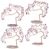Nupuyai Irregular Amethyst & Rose Quartz Crystal Tree with Agate