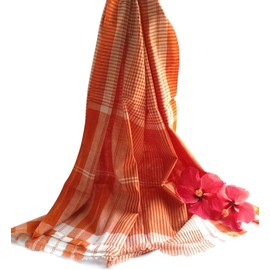 Mayaka786 Light weight Gamcha Bath Towel - Indian Bengali Style (Orange)