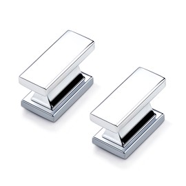 Probrico 10 Pack Polished Chrome Cabinet Knobs and Pulls, 1.5 Inch (38mm) Rectangle Single Hole Drawer Handles for Kitchen, Bathroom, Dresser Cabinets