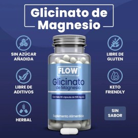 Glicinato De Magnesio 90 Cápsulas De 500 Mg Flow