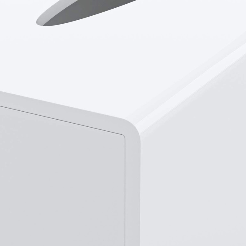 HIIMIEI Acrylic Tissue Box Cover White Tissue Holder Napkin Dispenser