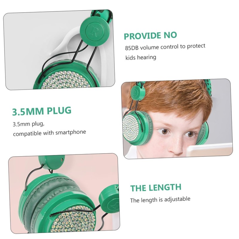 Mobestech 3pcs Boy Girl Headphones Microphone Dinosaur Comfortable Ear Cable