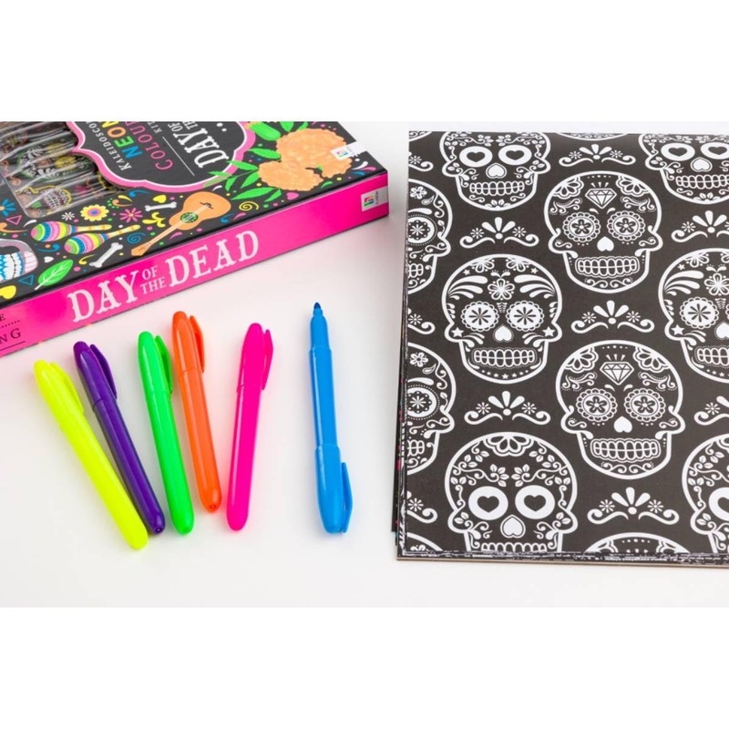 Kaleidoscope Neon Colouring Kit: Day of the Dead