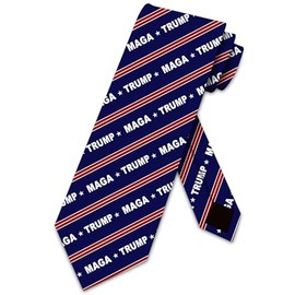Three Rooker Trump Stripe Necktie Mens MAGA Neckties Patriotic Tie for Men Republican Ties