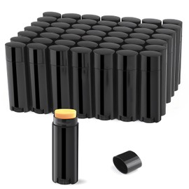 50 Pack 5ml Empty Lip Balm Tubes Refillable Lip Balm Containers DIY Plastic Lipstick Tubes Lip Gloss Balm Holder (black)