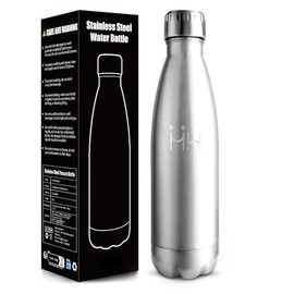 Water Bottle 750 ml, Cold & Warm, Stainless Steel, 304 Stainless Steel, Thermos Flask, Vacuum Insulated, Water Bottle, Thermos Flask 750 ml for Sports, School, Fitness, Primary Colour