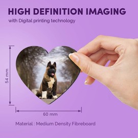 1 x Heart MDF Magnets - Large American Akita Puppy Dog 15711