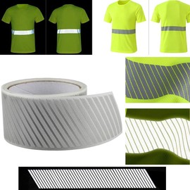JINBING Silver Reflective Iron on Tape Heat Transfer Vinyl For Clothing Stripe (50mm x 10m)