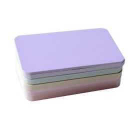 Sowaka 100 Pcs Mini Cards Blank Colorful Round Corner Cardboard Flash Word Message Index Tags Cards for Business Note Language Learning Art Craft Office Supplies (Pink)