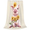 amepay Cute Pig Sunflower Blanket Gifts for Adults Kids Cartoon