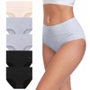 coskefy Cotton Underwear for Women High Waisted Breathable Seamless Panties