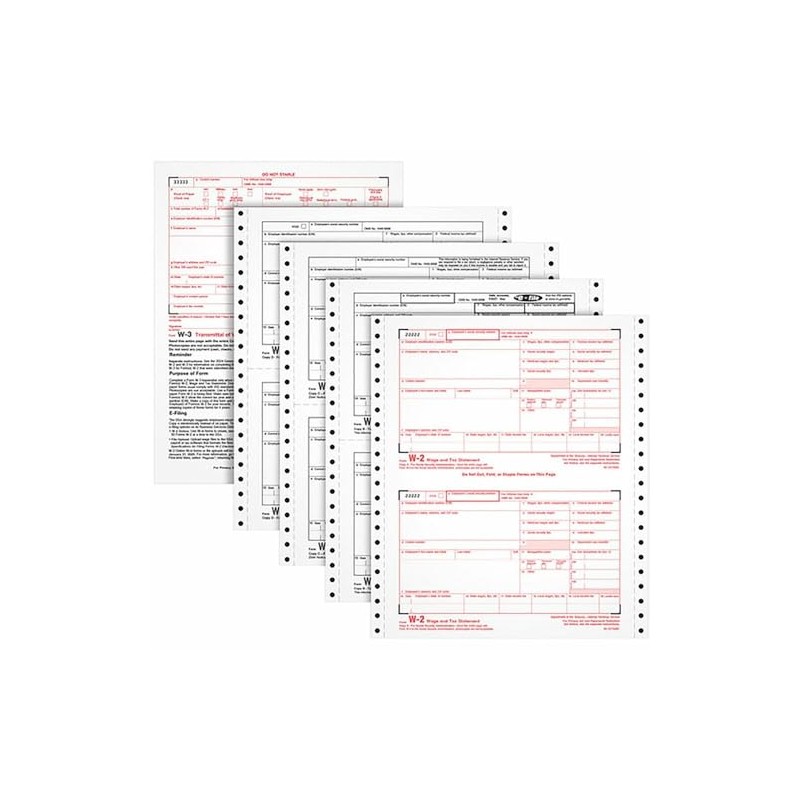 Tops Carbonless Standard W-2 Tax Forms - 4 Part -