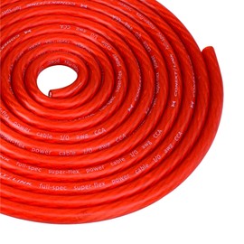 Conext Link 20 ft Frost Red 1/0 Gauge Amplifier Power Ground Wire 0 GA Battery Cable （10816）