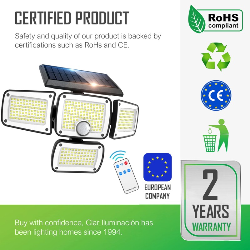 HYBEC - Solar Lamp with Motion Sensor, Motion Sensor Outdoor