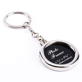 Garosa Photo Snap In Metal Keychain Insert Photo Picture Frame Gifts Keyring Key Holder Commemorative Keychains, colour