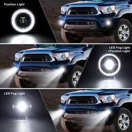 AUYICH LED Fog Lights Assembly for Tacoma 2005 2006 2007 2008 2009 2010 2011/ Tundra 2007-2013/ Solara 2004-2006/ Sequoia 2008-2015, 2 Packs