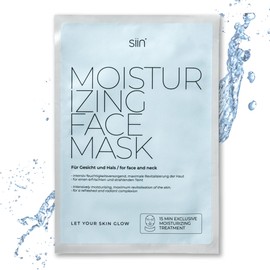 siin Organic Cellulose Sheet Masks for Face and Neck, Intensive Moisture, Revitalising, with Hyaluron, Fucogel, Collagen, etc. for Refreshed and Radiant Skin, Box of