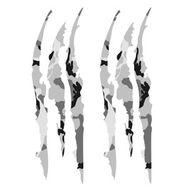 GamesMonkey® – 2 Stück Monster Claw Scratch Sticker Monster Scratch Autoaufkleber, Kratzspuren-Aufkleber, Auto-Deko-Aufkleber, starke Klebkraft, einfach anzubringen (Camouflage Snow)