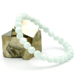 Miracles Minéraux 8mm Round Beads Bracelet Natural Stone French Craftsmanship Over 80 Choices, Stone wrist circumference: 18 cm