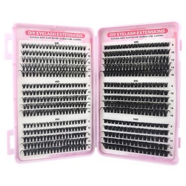 570 Pieces Cluster Lashes Kit, 30-40-50-60-80-100D DIY Lash Clusters, Fluffy Eyelash Extensions, Curly Durable Eyelash Clusters for Women (8-16mm Mix)