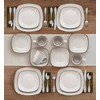 Pfaltzgraff Decker Square 16 Piece Dinnerware Set, Service for 4,