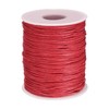 HARFINGTON Waxed Cotton Cord 1mm 100 Yards Red Wax String Beading Thread Round Smooth for Bracelet Necklace Beads DIY Crafts Jewelry Making Macrame Supply