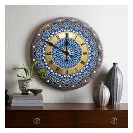 New Creative 5D Special Shaped Diamond Painting Wall Clock Cross Stitch Watch Mosaic Diy Clock Tin Painting Home Decor Gift Round - Color: ZBTPH005