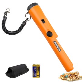 Dmyond Metal Detector Pinpointer - Professional Waterproof Handheld Pin Pointer Wand - High Sensitivity 360° Detection - Search Treasure Pinpointing Finder Probe for Adults, Kids - Orange