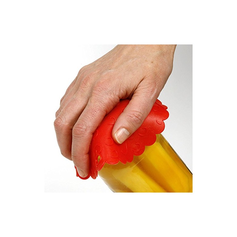 Norpro Jar Opener Silicone Grip Potholder Trivet Red Secure Non