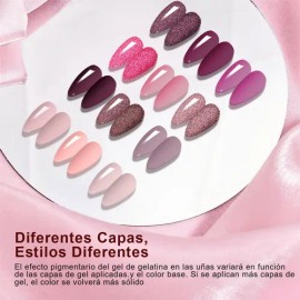 12pc Crystal Cat Eye Magnetic Gel Nail Polish 5ml Por Botell                                                                                          