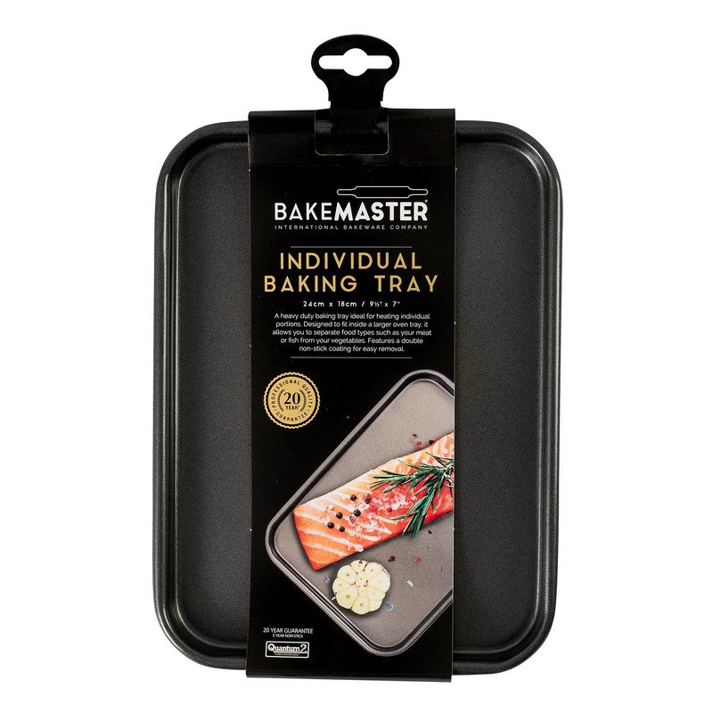 Bakemaster Baking Tray Non-Stick Individual Baking Tray, Grey, 40075