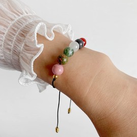 tenghong2021 Chakra Crystal Beaded Bracelet with Wish Card Adjustable Spiritual Anxiety Stone Beads Braide String Bracelet Yoga Meditation for Women Men Jewelry Birthday Gifts-Nervous