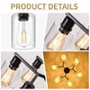 KUSSCO 6-Light Modern Chandelier Chandeliers with Clear Glass Shade, Black