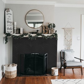 Yipscazo Herringbone Peel and Stick Backsplash for Kitchen Wall, Sample Heat Resistant Stick on Backsplash PVC Smart Tiles, 12'' Black Waterproof Peel and Stick Tile for Bathroom