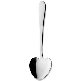 Grunwerg Windsor Carded 4-Piece Heart-Shaped Dessert Spoon Set 4HDWDR/C, 18/0 Stainless Steel, Silver