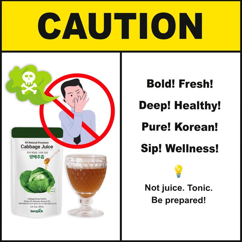 TerraPick Green Cabbage Juice Sweetened with Manuka Honey - Natural