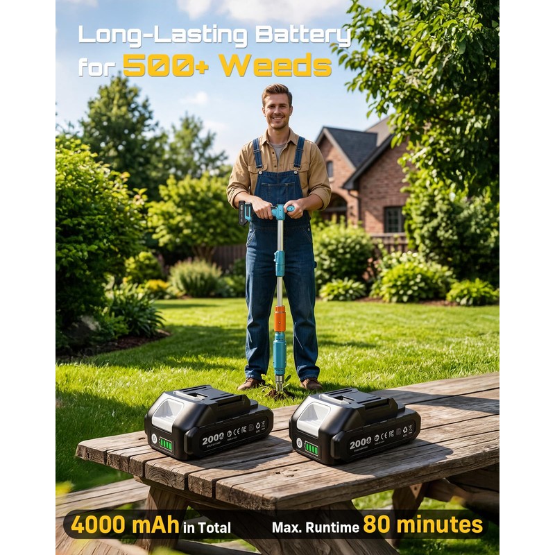 Seesii Electric Stand Up Weed Puller Tool with 2 x