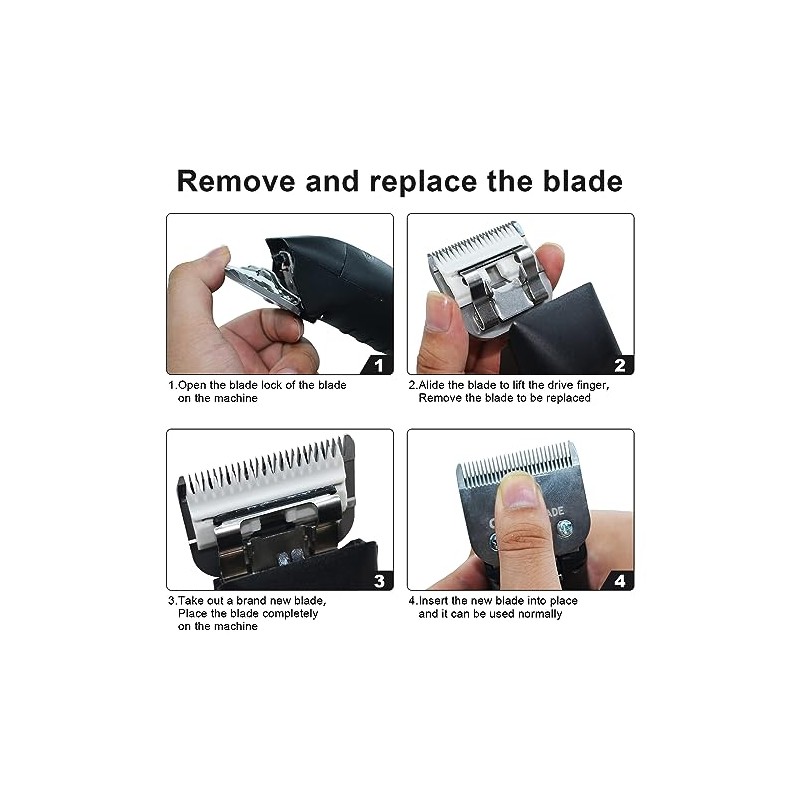 5 Pcs Professional Detachable Replacement Ceramic Blades set,compatible with Andis