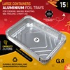 G4GADGET 15 Pack Aluminium Foil Trays (32x22x3 cm) - Disposable