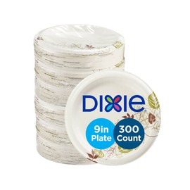 Dixie Bulk Paper Plates, 8.5 Inch, 300 Plate Count, (50 Plates Per Pack, 6 Pack Per Case), Medium Weight, White, Perfect for at Home, Restaurants, Events, & Catering, Item # UX9P300 | Dixie