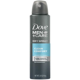 Dove Men + Care Dry Spray Antiperspirant, Clean Comfort 3.8 oz (Pack of 3)