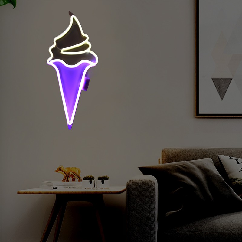 LED Neon Light Ice Cream Waterproof Battery USB Powered Hangable