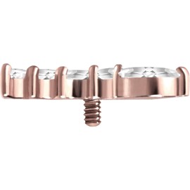 PIERCINGLINE Titanium Screw Attachment with External Thread 0.9 mm 5 Crystal Drops Piercing Attachment Replacement Choice of Colours, Titanium