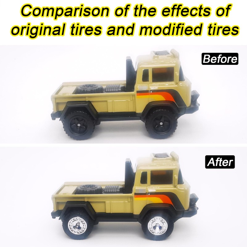 6 Set Wheels and Tires Kit Simulation 1/64 Model Trucks