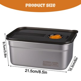 imposyu Pack of 2 Food Storage Containers Stainless Steel 2200 ml Food Storage Boxes for Fridge 316 Stainless Steel Food Storage Containers with Lid Airtight for Kitchen Fridge Restaurant