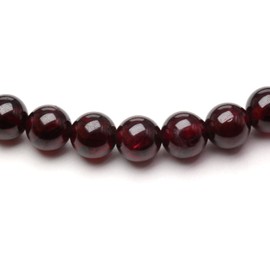 Echtes Granat AAA Edelstein Armband mit 6mm Perlen und Edelstahlherz - verschiedene Längen - Heilstein Schutzstein Talisman Glücksbringer Geschenk (Granat, 14CM)