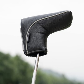 Big Teeth Putter Cover Premium Solid Color Cover Pin Magnet Golf Putter Cover Pin Blade Head Cover (Black)